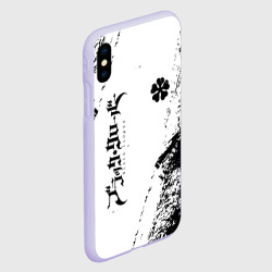 Чехол для iPhone XS Max матовый Black clover чёрный клевер вертикальная надпись - фото 2