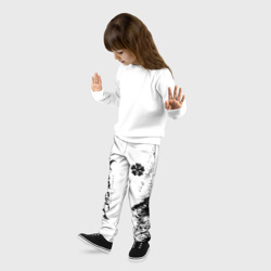 Детские брюки 3D Black clover чёрный клевер вертикальная надпись - фото 2