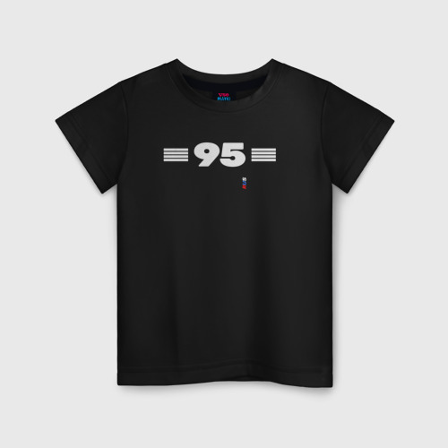 Детская футболка хлопок 95 регион Чечня, цвет черный