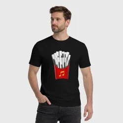 Мужская футболка хлопок Картошка фри - клавиши фортепиано - фото 2