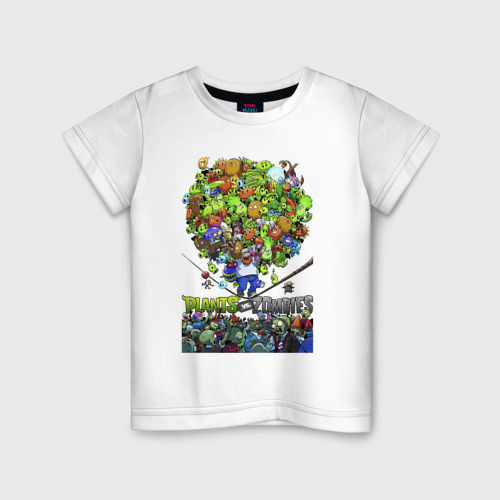 Детская футболка из хлопка с принтом Crazy Dave Plants, вид спереди №1