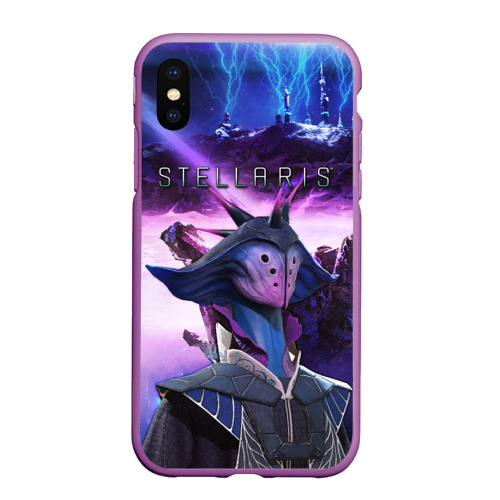 Чехол для iPhone XS Max матовый Stellaris Стелларис, цвет фиолетовый