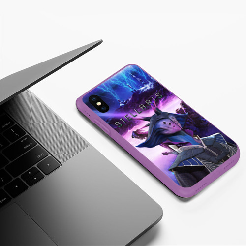 Чехол для iPhone XS Max матовый Stellaris Стелларис, цвет фиолетовый - фото 5