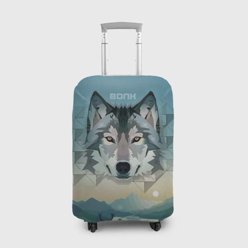 Чехол для чемодана 3D Серый волк - голова, цвет 3D печать