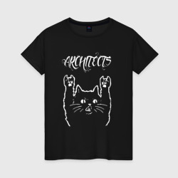 Женская футболка хлопок Architects Рок кот