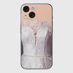 Чехол для iPhone 15 силиконовый с защитой камеры Свадебный корсет