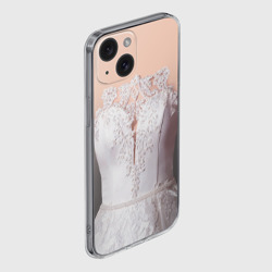 Чехол для iPhone 15 силиконовый с защитой камеры Свадебный корсет - фото 2