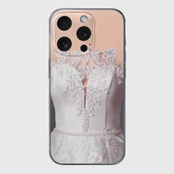 Чехол для iPhone 15 Pro силиконовый с защитой камеры Свадебный корсет