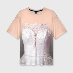 Женская футболка oversize 3D Свадебный корсет