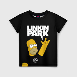 Детская футболка 3D Linkin Park гомер Симпсон, Simpsons