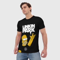 Мужская футболка 3D Linkin Park гомер Симпсон, Simpsons - фото 2