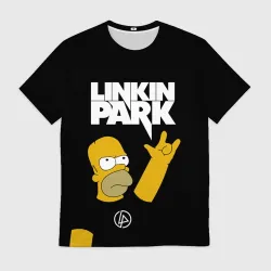 Мужская футболка 3D Linkin Park гомер Симпсон, Simpsons
