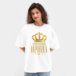 Женская футболка Oversize хлопок texturе Ирина императрица - фото 2