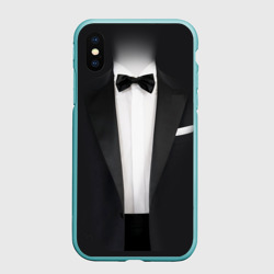 Чехол для iPhone XS Max матовый Смокинг жениха с бабочкой