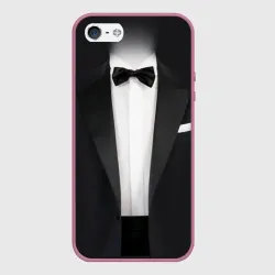 Чехол для iPhone 5/5S матовый Смокинг жениха с бабочкой