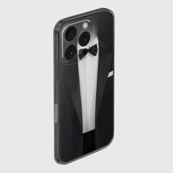 Чехол для iPhone 16 Pro силиконовый с защитой камеры Смокинг жениха с бабочкой - фото 2