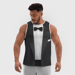 Мужская спортивная майка 3D Смокинг жениха с бабочкой - фото 2