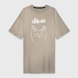 Платье-футболка хлопок Blink 182 Рок кот