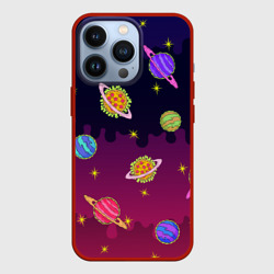 Чехол для iPhone 13 Pro Pizza in Space