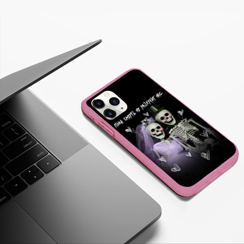 Чехол для iPhone 11 Pro Max матовый Пока смерть не разлучит, цвет малиновый - фото 5