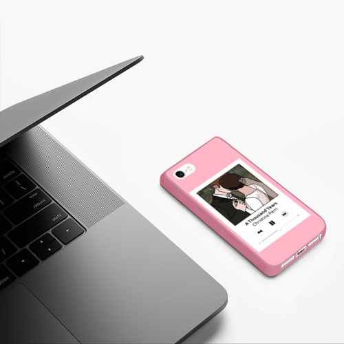 Чехол для iPhone 5/5S матовый Плейлист - тысяча, цвет малиновый - фото 5