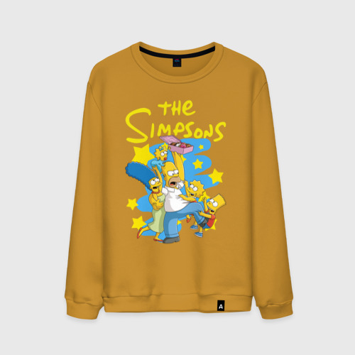 Мужской свитшот хлопок The Simpsons|Семейка Симпсонов, цвет горчичный