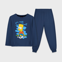 Детская пижама с лонгсливом хлопок Барт на скейте