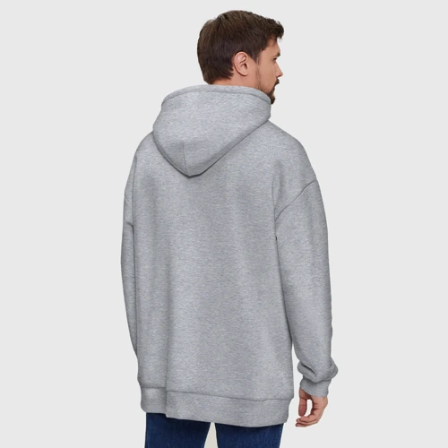Худи SuperOversize хлопок с принтом Безымянный палец невесты для пары, вид сзади #2