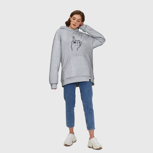 Худи SuperOversize хлопок с принтом Безымянный палец невесты для пары, фото #4