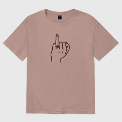 Женская футболка хлопок Oversize Безымянный палец невесты для пары