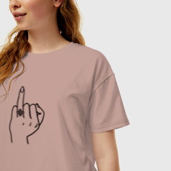 Женская футболка хлопок Oversize Безымянный палец невесты для пары - фото 2