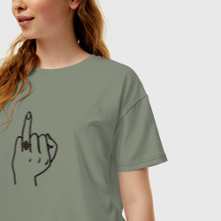 Женская футболка хлопок Oversize Безымянный палец невесты для пары - фото 2