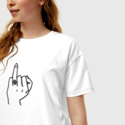 Женская футболка хлопок Oversize Безымянный палец невесты - фото 2