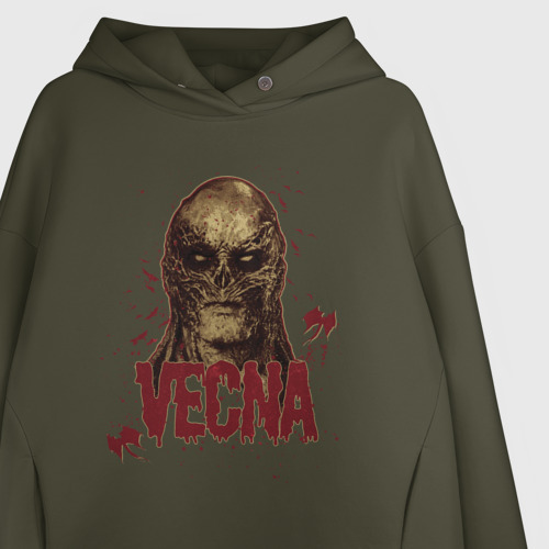 Женское худи Oversize хлопок Векна Vecna, цвет хаки - фото 3