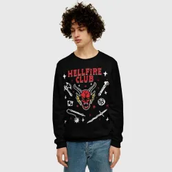 Мужской свитшот 3D Hellfire club Stranger things - фото 2