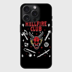 Чехол силиконовый для Apple iPhone 15 Pro Мax матовый Hellfire club Stranger things