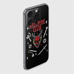 Чехол для iPhone 15 Pro Max силиконовый с защитой камеры Hellfire club Stranger things - фото 2