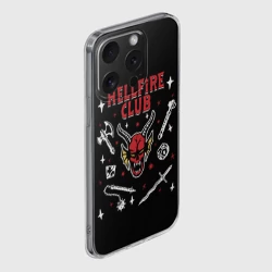Чехол для iPhone 15 Pro силиконовый с защитой камеры Hellfire club Stranger things - фото 2