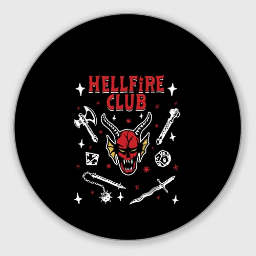 Круглый коврик для мышки Hellfire club Stranger things
