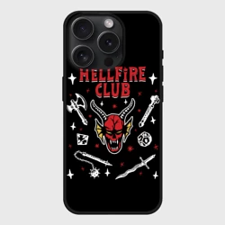 Чехол силиконовый для Apple iPhone 15 Pro матовый Hellfire club Stranger things