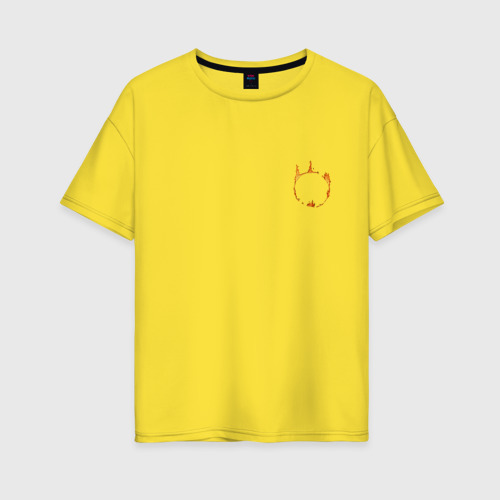 Женская футболка хлопок Oversize Dark Souls Знак Тьмы Мини, цвет желтый