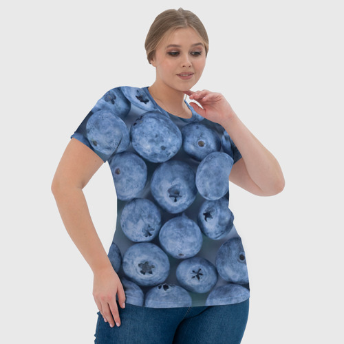 Женская футболка 3D Голубика - фон, цвет 3D печать - фото 6