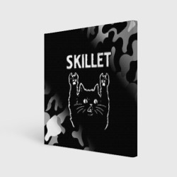 Холст квадратный Группа Skillet и Рок Кот