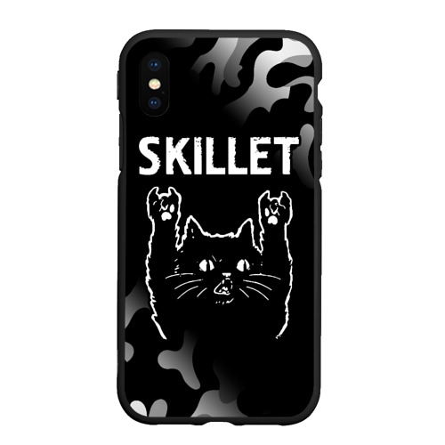 Чехол для iPhone XS Max матовый Группа Skillet и Рок Кот