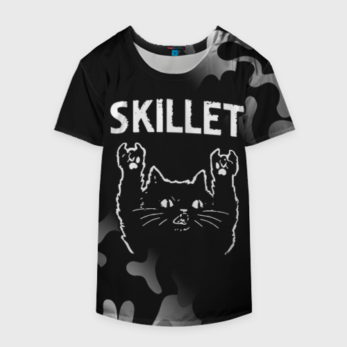 Накидка на куртку 3D Группа Skillet и Рок Кот, цвет 3D печать - фото 4