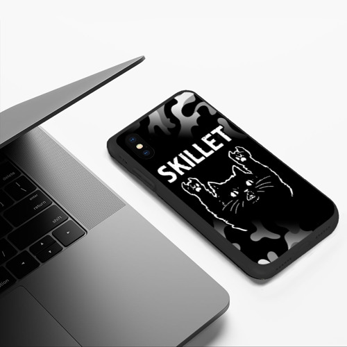 Чехол для iPhone XS Max матовый Группа Skillet и Рок Кот - фото 5