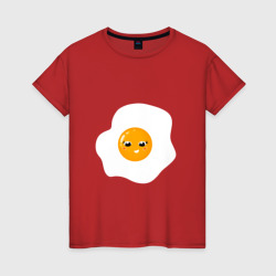 Веселая яичница глазунья, завтрак с улыбкой – Женская футболка хлопок с принтом купить со скидкой в -20%