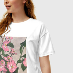 Женская футболка хлопок Oversize Prairie Rose Розы - фото 2
