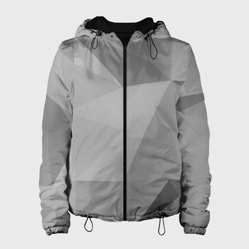 Женская куртка 3D Simple grey geometry, цвет черный