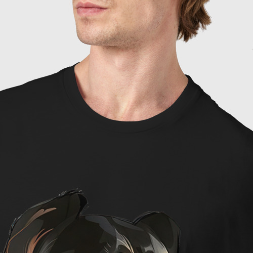 Мужская футболка хлопок Портрет Кане-корсо, цвет черный - фото 6